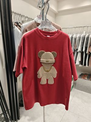 Women's Clothing Cartoon All Match Short Sleeved T Shirt For Women Goods Loose Large Version Medium And Long Printed Short Sleeved Top_ecoleips.com