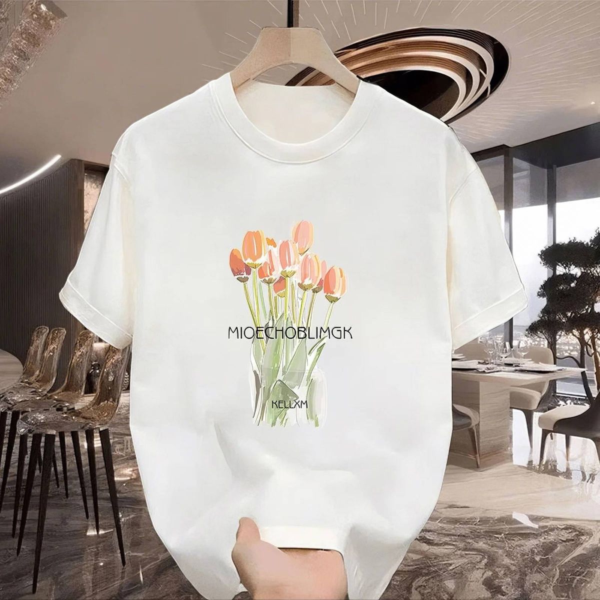 New Cotton Fashion Sense Printing Short-sleeved T-shirt Unisex Men Summer Tide Loose Hundred Tops_ecoleips.com
