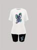 Summer Women's Casual And Fashionable Cartoon Rabbit Print Loose T-shirt+shorts Two-piece Sportswear Suitable For Daily Wear-107_ecoleips.com