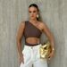 New 2025 One Shoulder Swimsuit for Women Sexy One Piece Solid Color Bikini European American Style with Metal Buckle_ecoleips.com