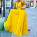 Women's sexy deep V pleated wide leg large size jumpsuit_ecoleips.com
