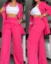 New Autumn Fashion Women's Elegant Set With Pocket Design Jacket And Pants Two-Piece Work Suit_ecoleips.com