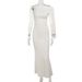Jy24115 Summer New Temperament Sexy Wrapped Hip Long Fashionable And Simple Lacing Dress For Women_ecoleips.com