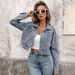 K New Nail Bead Loose Slimming Casual Short Denim Top Jacket For Women_ecoleips.com