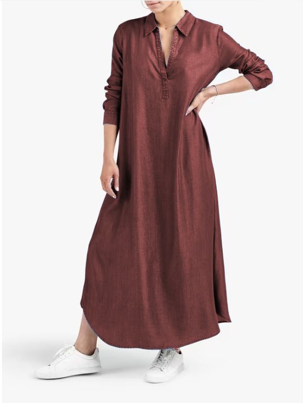 plus Size Women's Solid Color Denim Dresses European American Style Cross Border E-commerce 2024 Fashion for Curvy Ladies_ecoleips.com
