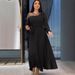 Women's Clothing Elegant Embroidered Long Sleeve Maxi Dress Modest Islamic Fashion With Turkish Arabic Inspired Design A-Line Flowy Abaya _ecoleips.com