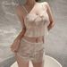 Purely Seductive Erotic Sleepwear, See-through Sheer Temptation Private Floral Pajamas, Date Night Outfit, Sexy Lingerie_ecoleips.com