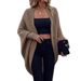 Women's Elegant Batwing Sleeve Knit Cardigan – Soft Polyester Blend Oversized Open Front Long Sleeve Fall Winter Coat Casual Chic Layering Piece_ecoleips.com