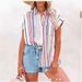Women's Striped Shirt Short Sleeved Casual Fashion Style Summer Top Hot Selling_ecoleips.com