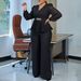Women's Clothing New Ol Fashion Tongle Long Sleeved Top Wide Leg Pants Suit Two Piece Suit_ecoleips.com