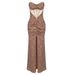 Women's Clothing New Style Tube Top Hollow Sexy Pleated Design Sequined Skirt Hip Wrapped Front Slit High End Fashion Dress Skirt For Women_ecoleips.com