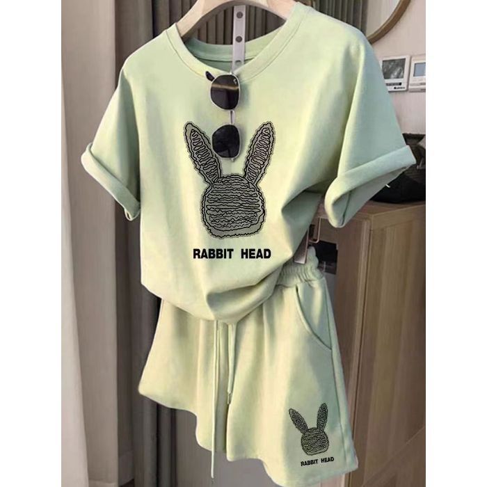 Women's Clothing Women's Sports And Leisure Suit Loose Fit Summer Outfit Short Sleeved Two Piece Set Fashionable Youthful_ecoleips.com