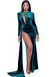 Women's high neck sexy evening gown_ecoleips.com