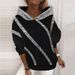 Trendy Oversized Hoodie Women's Pullover With Sparkle Applique - Streetwear Casual Comfort Fit In Black & Grey (S-3xl)_ecoleips.com