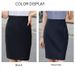 Women's Slim Fit Black Blazer Pencil Skirt - Professional High Waist Office Work Skirt With Zipper, Stretchy & Wrinkle-Free_ecoleips.com