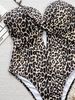 Women's Clothing Leopard Print Cutout One Piece Swimsuit Women's Bikini Export Style Shoulder Strap For Formal & Casual For Women_ecoleips.com