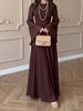 Elegant Women's Maxi Dress Long Sleeve Luxurious Lightweight Chiffon Evening Gown Flattering Design for Parties_ecoleips.com