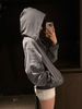 Oversized Zip Up Hoodie Sparkling Rhinestone Starry Sky Design Casual Elegant Trendy Sweatshirt For Spring/Autumn_ecoleips.com