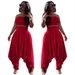 LS6299 Women's Solid Color Sexy Tube Top Harem Pants Two-Piece Set_ecoleips.com
