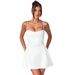 Women's Backless Solid Color Suspender Short Dress European American Instagram Style Spring Summer Elegant Sexy_ecoleips.com