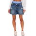 Women's Unique Patchwork Denim Shorts Faux Two Piece Bottoms Ready Stock_ecoleips.com