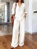New Women's Long Sleeved Solid Color Two Piece Set Loose Casual Style for European American Independent Websites_ecoleips.com