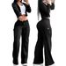 Fashion Women's Wide Leg Pants Overalls Casual Cotton Polyester Clothing Trendy Spring Autumn_ecoleips.com