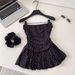 Strapless Floral Camisole for Women Pure Alluring Design Slim Fit Ruffled Hem Hair Tie Included Commuter Style Top_ecoleips.com