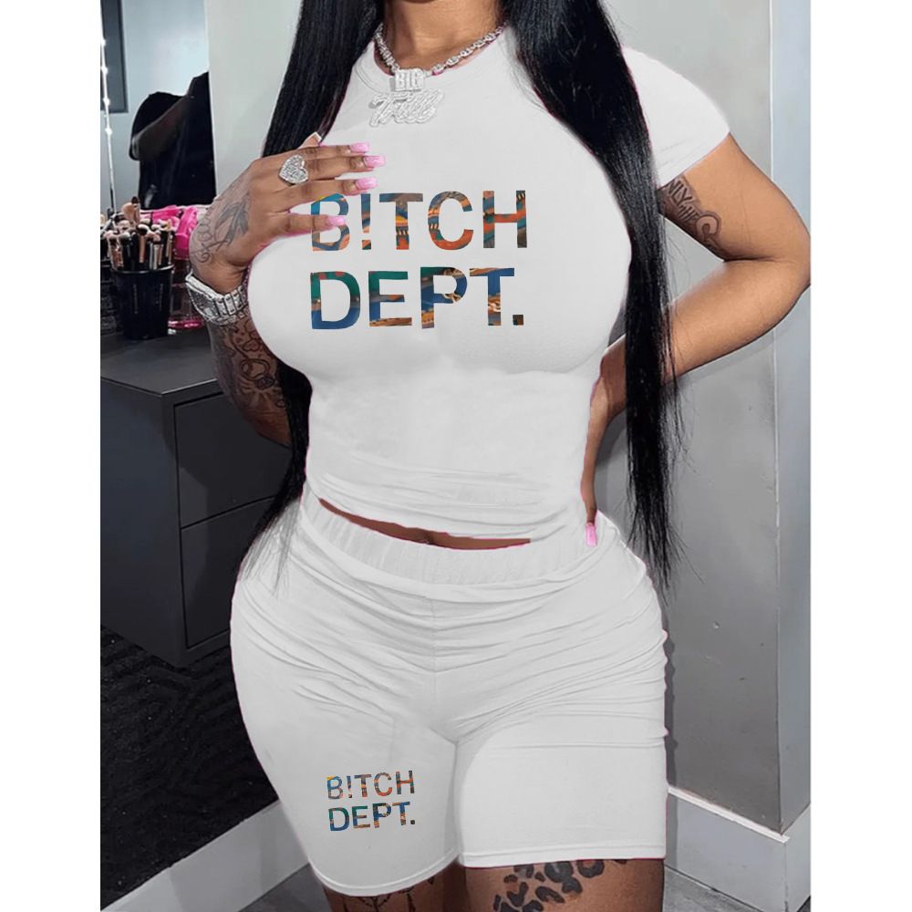 Women's Stylish American Two-Piece Tracksuit Set - Soft Breathable Polyester, Trendy Colors (Rosy Red/White/Black/Orange/Violet/Red), Sizes S-5XL_ecoleips.com