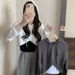 European And American Style Short Sweatshirt Vest Two-Piece Set For Women Korean Version Loose Slimming Thin Small_ecoleips.com