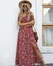2025 Summer Cross-Border New Fashion Bohemian Off-Shoulder Small Floral Long Women's Dress_ecoleips.com