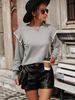 Women’s Loose Fit Ruffled Knit Sweater – Round Neck, Soft Acrylic Blend, European & American Style For Casual & Office Wear_ecoleips.com