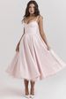 Elegant V-Neck Corset Midi Dress With Underwire & A-Line Silhouette – Slimming Summer Staple For Women_ecoleips.com