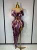 Women Sexy Mesh See Through Diamonds Bodycon Dress Luxury Birthday Evening Party Costume Bar Nightclub Stage Performance Set 6XG_ecoleips.com