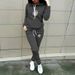 Women's Camellia Pattern Long Sleeve Hooded Sweatshirt And Slim Fit Sports Pants Set Simple Print Fashionable Casual Outfit_ecoleips.com