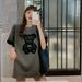Women's Short Sleeve T-Shirt Korean Style Loose Fit Summer Fashion Embroidered Bear Top For Spring And Summer_ecoleips.com