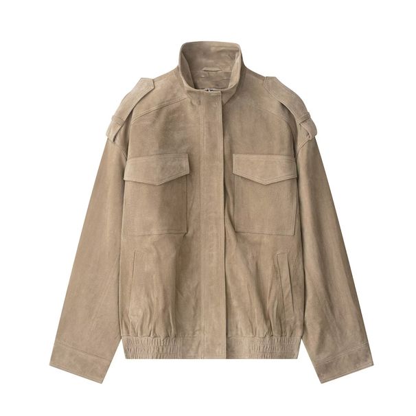 "Women's Oversized Long Sleeve Jacket – Minimalist Loose Fit Coat In Black & Khaki"_ecoleips.com