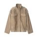 "Women's Oversized Long Sleeve Jacket – Minimalist Loose Fit Coat In Black & Khaki"_ecoleips.com