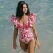 New Women's Ruffled Ethnic Print One Piece Swimsuit American Style Hot Selling Item Swimwear_ecoleips.com