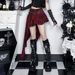Irregular Plaid Midi Skirt CF25323 Slim Fit Bodycon Dark Style European American Chic Sexy Versatile Women's Bottoms_ecoleips.com
