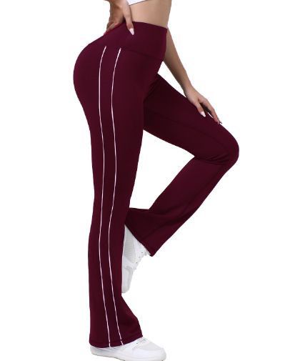 Women's Clothing Women's High-Waisted Yoga Pants Tummy Control Opaque Flared Fitness Hip Lift European And American Style Outdoor Sports_ecoleips.com