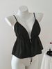 Summer Strappy Halter Top for Women Deep V Neck Solid Color Sexy Girl Look Fresh And Comfortable New Arrival 2025_ecoleips.com