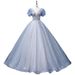 Women's Clothing Elegant Royal Ball Gown For Spring Vocal Performances – Deep V-Neck Long Sleeve Opera Dress With Corset Lacing & Built-in Petticoat_ecoleips.com