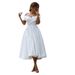 Elegant Satin Wedding Dress Off Shoulder A-Line Bridal Gown Modest & Chicffor Bride, Bridesmaid, Special Occasion (Ivory, Red, Navy, 16 Colors)_ecoleips.com