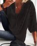 Cross-Border 2026 New Blouse European And American Lace Hollow Out Patchwork U-Neck Three-Quarter_ecoleips.com