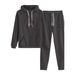 Women's American Style Two Piece Set Letter Print Hooded Autumn Winter Casual Trendy Lazy Sports Long Sleeved Pants_ecoleips.com