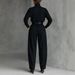 Elegant High-Waisted Viscose Suit Pants Set - Premium Draped Office Wear For Women_ecoleips.com