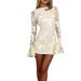 Women's Clothing Fashion Backless Trumpet Sleeve Hip Sexy Dress Fashion Sexy Slim _ecoleips.com