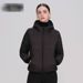 Women's Lightweight Hooded Down Jacket With 90% White Duck Down, Short Length, Solid Colors, Plus Size Available_ecoleips.com