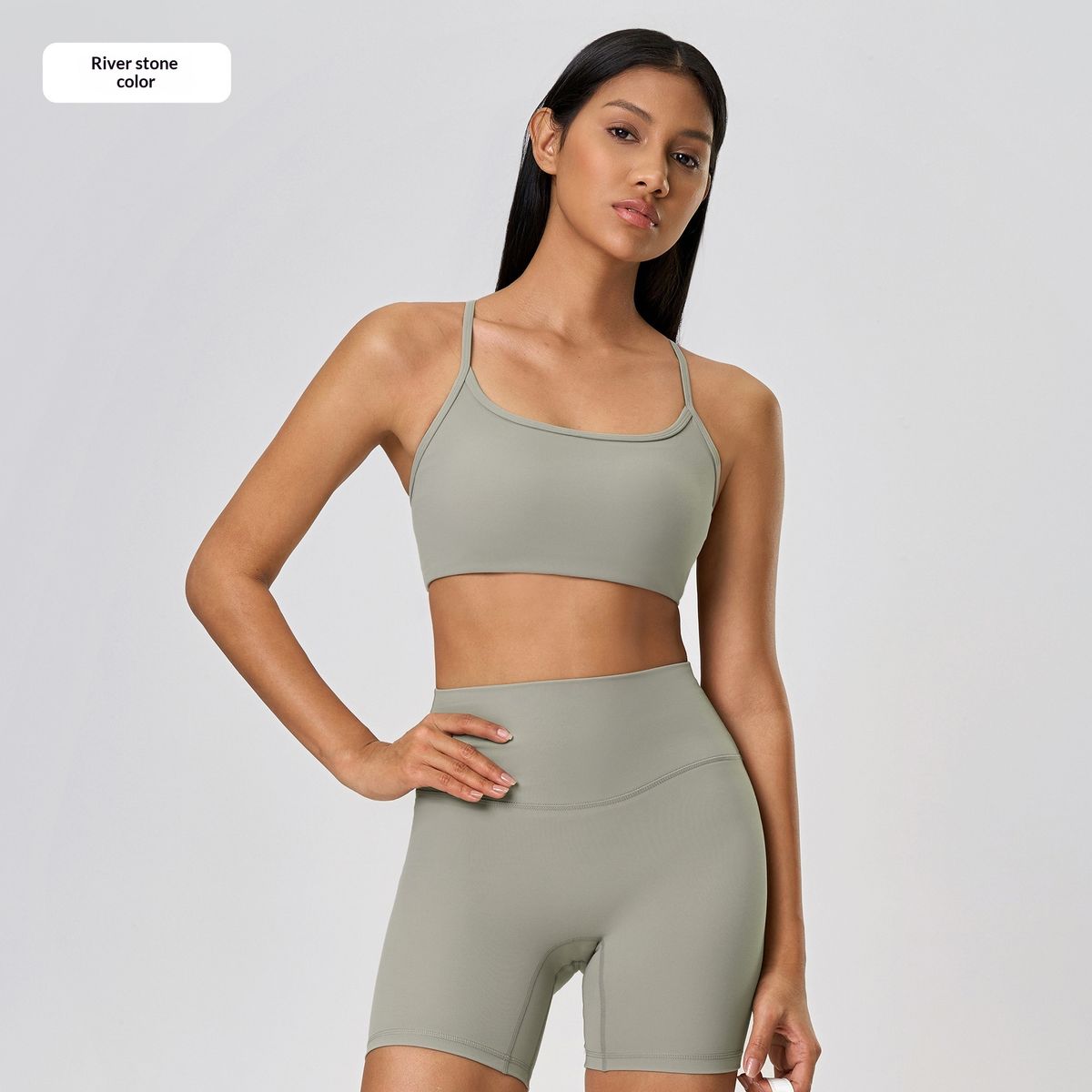 New Low Intensity Yoga And Pilates Sports Bra, Stylish Thin Strapped Crisscross Cutout Backless Sports Bra_ecoleips.com